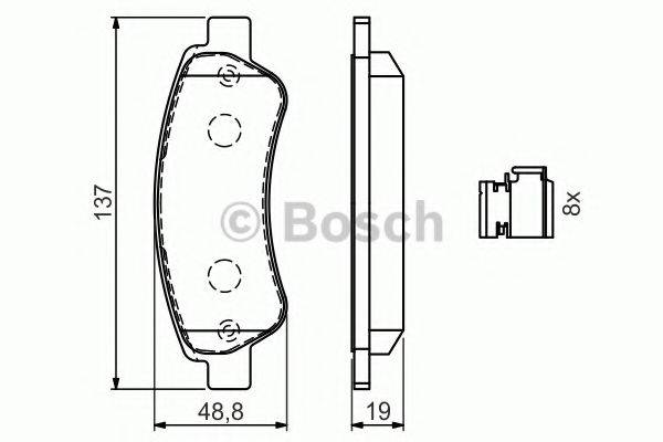 Комплект гальмівних колодок, дискове гальмо BOSCH 0 986 494 604