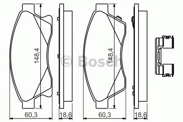 Комплект гальмівних колодок, дискове гальмо BOSCH 0 986 494 644