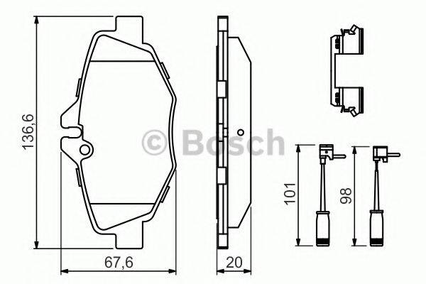 Комплект гальмівних колодок, дискове гальмо BOSCH 0 986 494 647