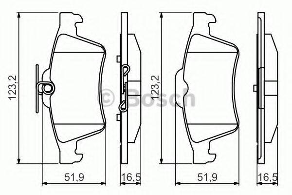 Комплект гальмівних колодок, дискове гальмо BOSCH 0 986 495 216