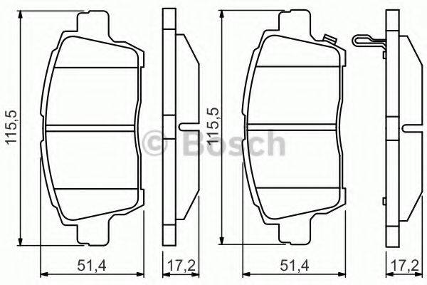 Комплект гальмівних колодок, дискове гальмо BOSCH 0 986 495 242