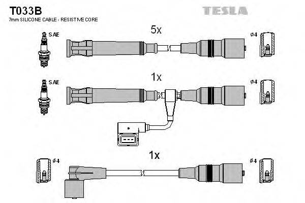 Комплект дротів запалення TESLA T033B