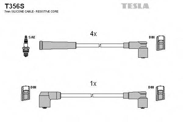 Комплект дротів запалення TESLA T356S