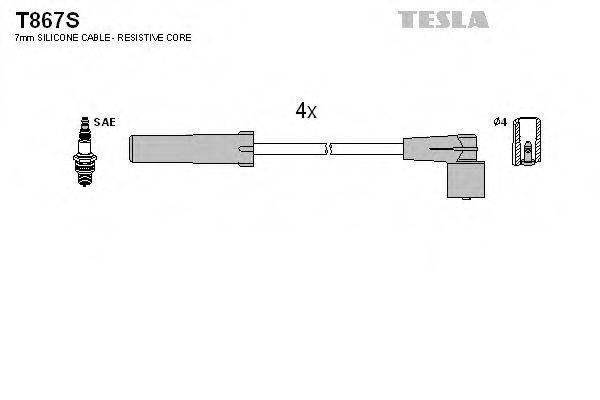 Комплект дротів запалення TESLA T867S