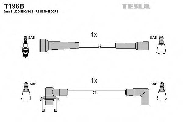 Комплект дротів запалення TESLA T196B