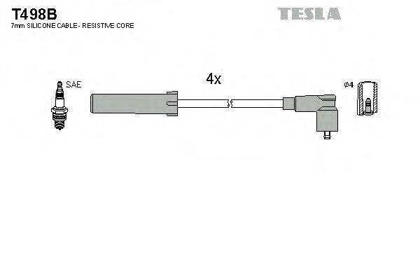 Комплект дротів запалення TESLA T498B