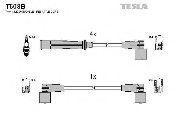 Комплект дротів запалення TESLA T608B