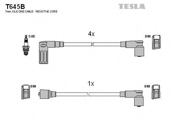 Комплект дротів запалення TESLA T645B