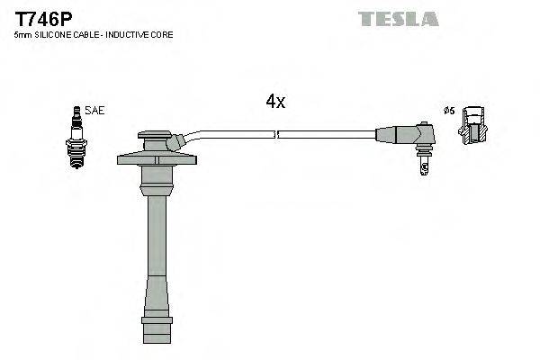 Комплект дротів запалення TESLA T746P