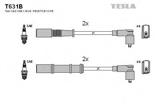 Комплект дротів запалення TESLA T631B