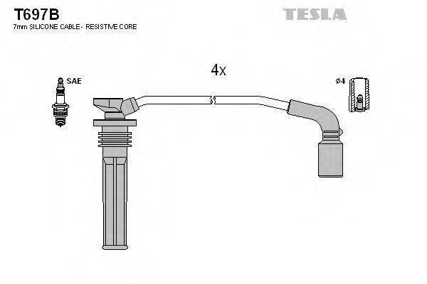 Комплект дротів запалення TESLA T697B