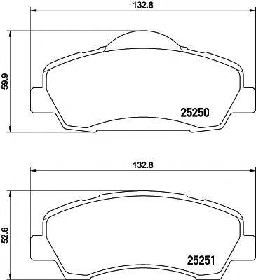 Комплект гальмівних колодок, дискове гальмо TEXTAR 2525001