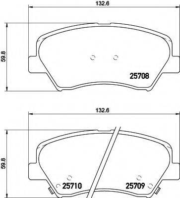 Комплект гальмівних колодок, дискове гальмо TEXTAR 2570801