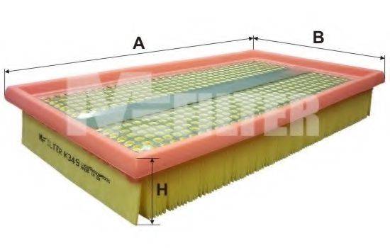 Повітряний фільтр MFILTER K 349