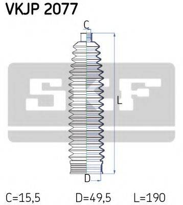 Комплект пильника, рульове управління SKF VKJP 2077