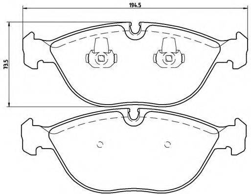 Комплект гальмівних колодок, дискове гальмо BREMBO P 06 019