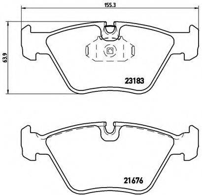 Комплект гальмівних колодок, дискове гальмо BREMBO P 06 043