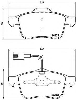 Комплект гальмівних колодок, дискове гальмо BREMBO P 23 103