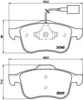 Комплект гальмівних колодок, дискове гальмо BREMBO P 23 132