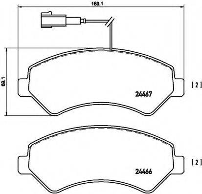 Комплект гальмівних колодок, дискове гальмо BREMBO P 23 136