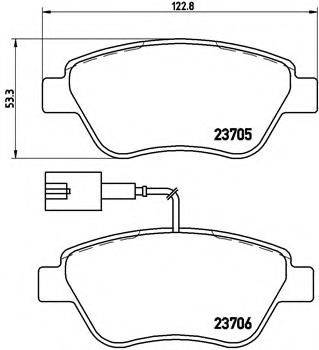 Комплект гальмівних колодок, дискове гальмо BREMBO P 23 141