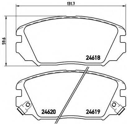 Комплект гальмівних колодок, дискове гальмо BREMBO P 30 031