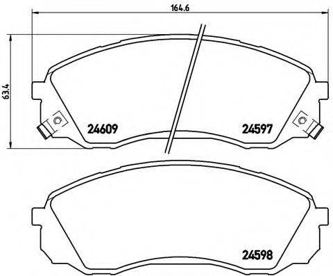 Комплект гальмівних колодок, дискове гальмо BREMBO P 30 041