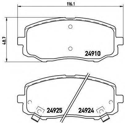 Комплект гальмівних колодок, дискове гальмо BREMBO P 30 045