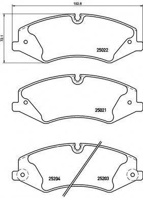 Комплект гальмівних колодок, дискове гальмо BREMBO P 44 022