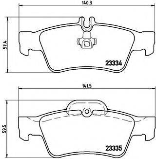 Комплект гальмівних колодок, дискове гальмо BREMBO P 50 052