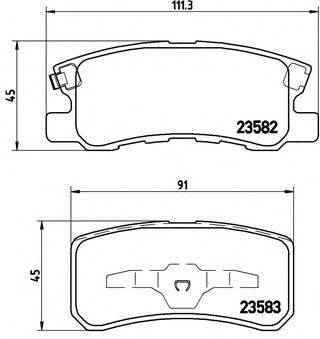 Комплект гальмівних колодок, дискове гальмо BREMBO P 54 031