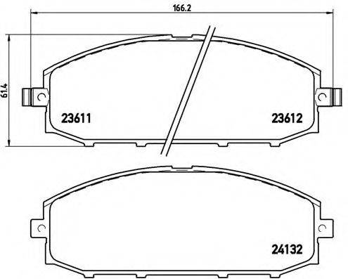 Комплект гальмівних колодок, дискове гальмо BREMBO P 56 041