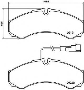 Комплект гальмівних колодок, дискове гальмо BREMBO P 56 069