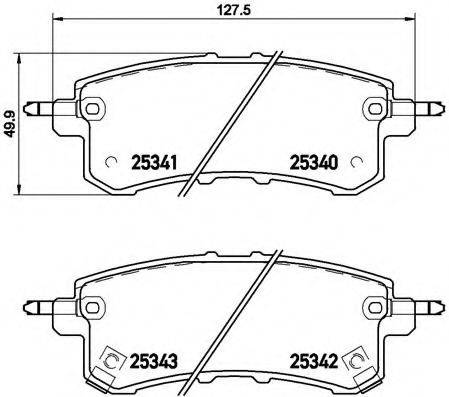 Комплект гальмівних колодок, дискове гальмо BREMBO P 56 082