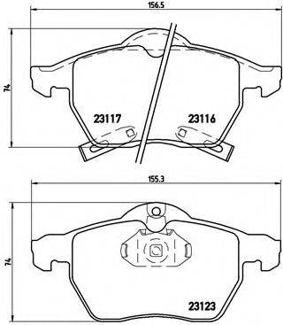 Комплект гальмівних колодок, дискове гальмо BREMBO P 59 048