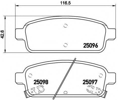 Комплект гальмівних колодок, дискове гальмо BREMBO P 59 080