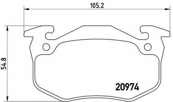 Комплект гальмівних колодок, дискове гальмо BREMBO P 61 032