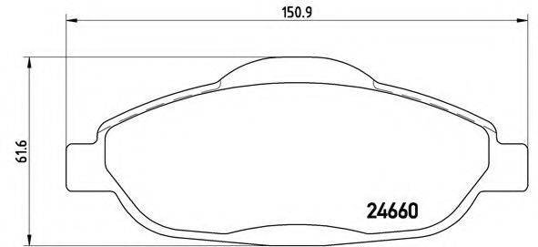 Комплект гальмівних колодок, дискове гальмо BREMBO P 61 101