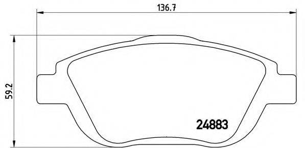 Комплект гальмівних колодок, дискове гальмо BREMBO P 61 103