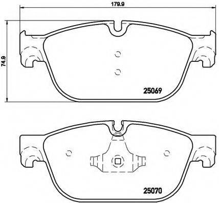 Комплект гальмівних колодок, дискове гальмо BREMBO P 61 107