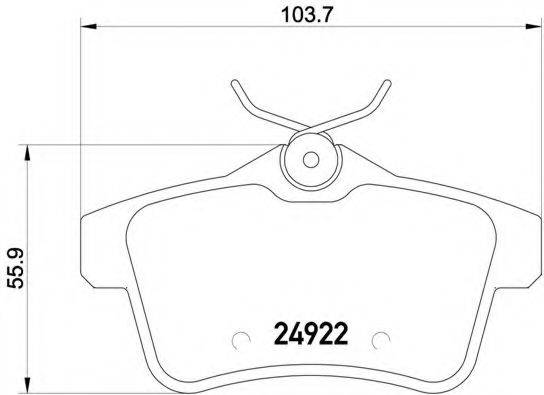 Комплект гальмівних колодок, дискове гальмо BREMBO P 61 114