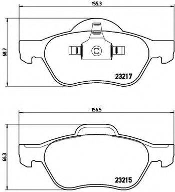 Комплект гальмівних колодок, дискове гальмо BREMBO P 68 048