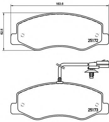 Комплект гальмівних колодок, дискове гальмо BREMBO P 68 061