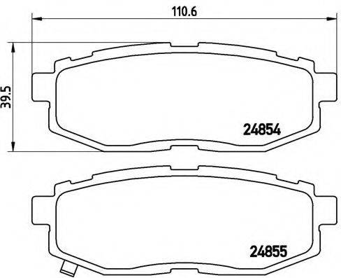 Комплект гальмівних колодок, дискове гальмо BREMBO P 78 018