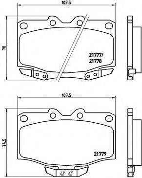 Комплект гальмівних колодок, дискове гальмо BREMBO P 83 026