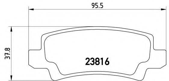 Комплект гальмівних колодок, дискове гальмо BREMBO P 83 065