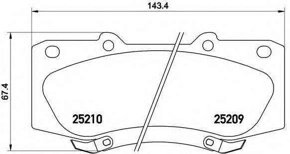 Комплект гальмівних колодок, дискове гальмо BREMBO P 83 140