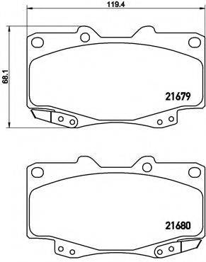 Комплект гальмівних колодок, дискове гальмо BREMBO P 83 151