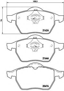 Комплект гальмівних колодок, дискове гальмо BREMBO P 85 036