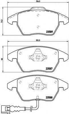 Комплект гальмівних колодок, дискове гальмо BREMBO P 85 075